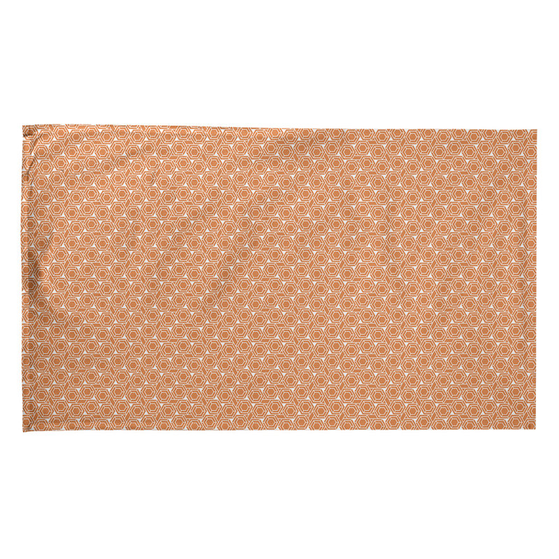 Serviette de thé à treillis hexagonal classic Mcguigan, Orange / blanc, Sergé de coton
