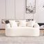 Canapé courbé en éponge à compression complète blanc, canapé compact en chenille 30D sans assemblage pour petits espaces et appartements, L 65 po, 300 lb, 3 coussins