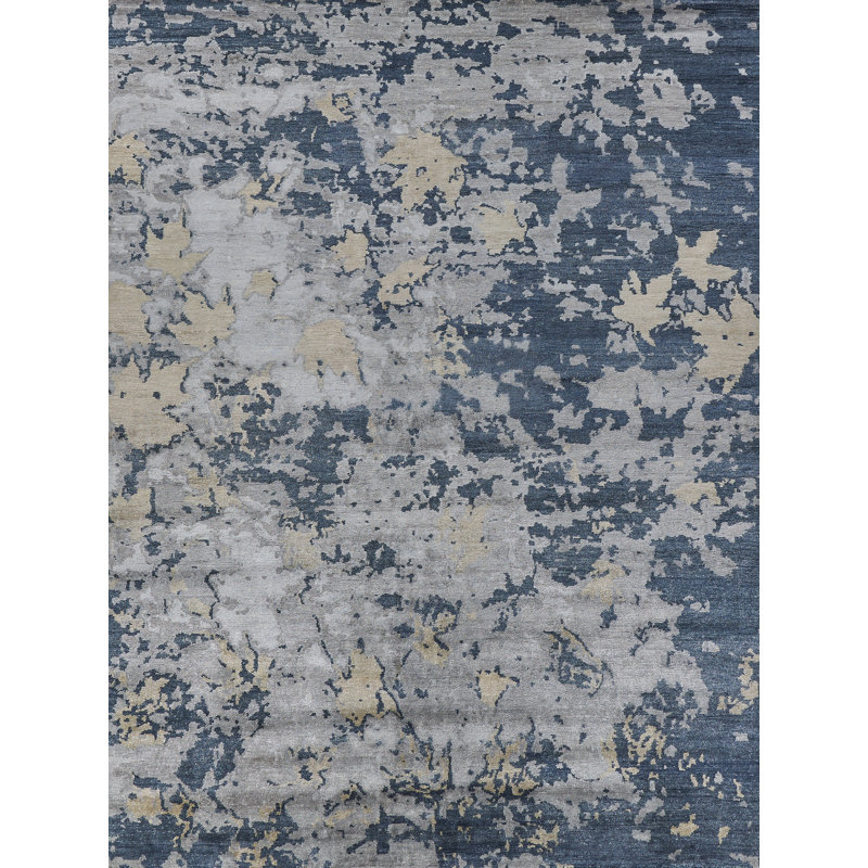 Bamboo Silk Abstract Area Rug, Rectangle 14' x 18'