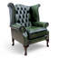 Chesterfield 3 Seater Sofa + 2 X Queen Anne Chairs Leather Sofa Suite Offer-669461646