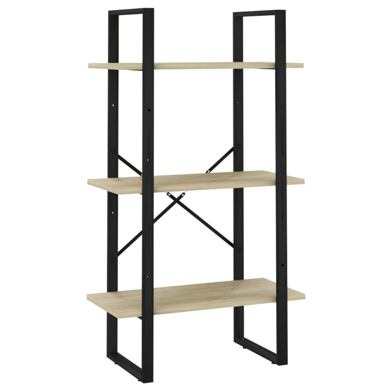 Bibliothèque Canne en bois d'ingénierie, Noir, noir, noir, noir, (5 tablettes) H 68,9 po x l 39,4 po x P 11,8 po