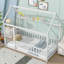 Lit en bois pour lit simple avec structure de toit, garde-corps de sécurité-276139707