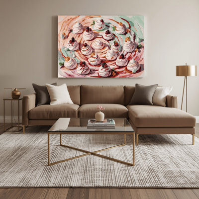 Desserts Pavlova, art mural sur toile grise