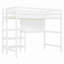 Lit mezzanine en bois avec tablettes, bureau et tableau d'écriture-856183220