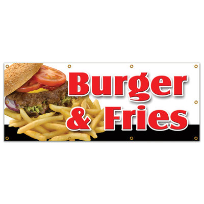 Burger & Fries Banner Sign