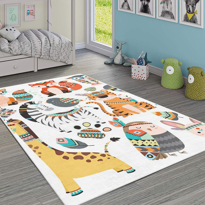 Luxurious Woven Carpet, 4.6 x 7.2 Feet | 100% Polyester, Non-Slip Felt Dot Underside, 0.4 in Pile Height | Machine Washable, Durable Raschel Knitting, Digital Printing | Perfect for Living Room & Bedroom Décor