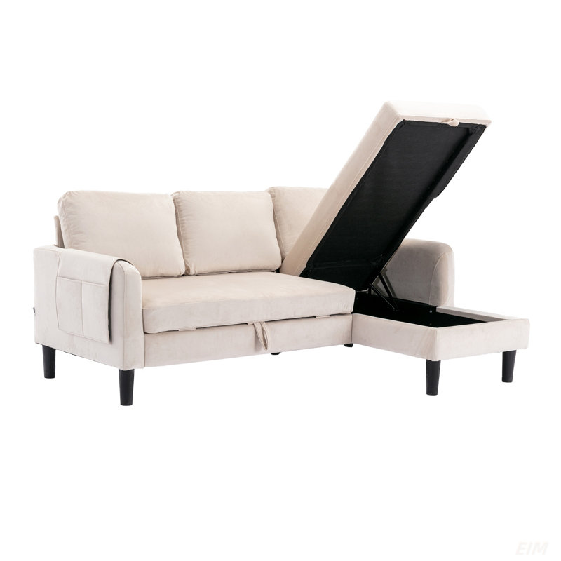 Canapé modulaire avec canapé-lit modulaire réversible, Polyester beige