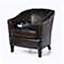 Fauteuil club en cuir reconstitué brun-1554621631