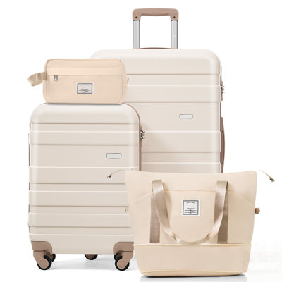 Ensemble de bagages 4 pièces avec serrure TSA, sac de voyage et trousse de toilette à séchage humide pour un voyage efficace et organisé