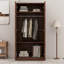 Armoire-penderie 2 portes en bois avec 3 tablettes de rangement