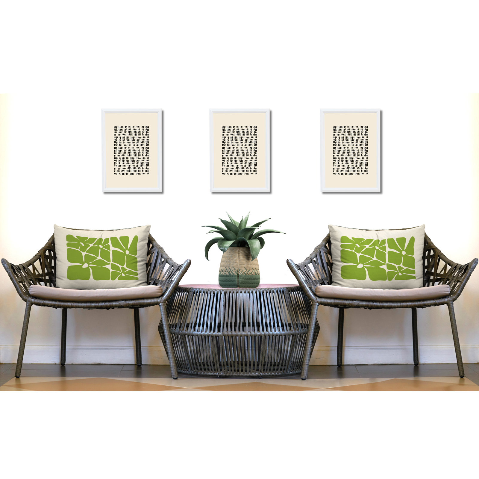 Polyester Lumbar Rectangular Indoor/Outdoor Pillow Cover & Insert, Chartreuse
