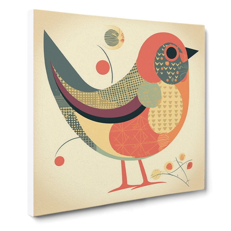 Bird Retro No.4 - Print, 35cm H x 35cm W x 3cm D
