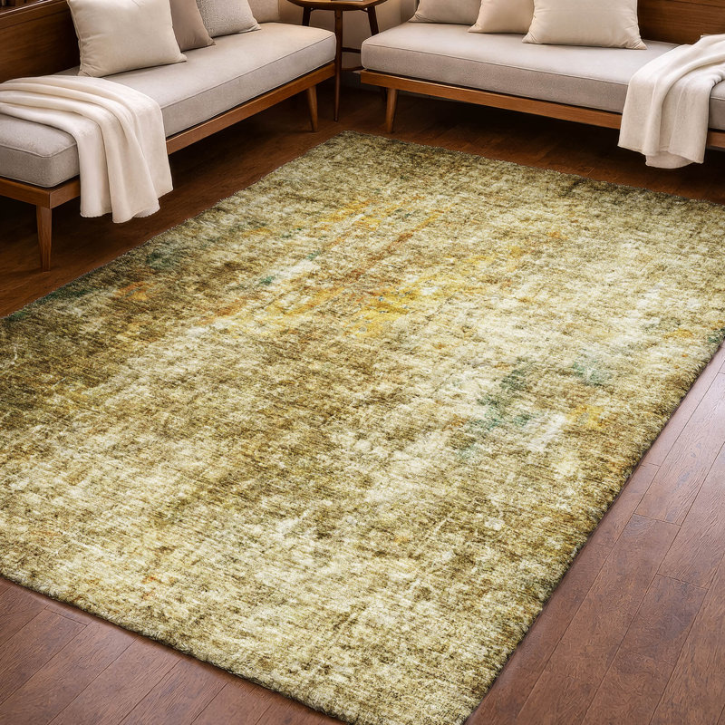 Tapis à poil long de qualité supérieure lavable à la machine ADS655, Brun, 10 pi x 14 pi