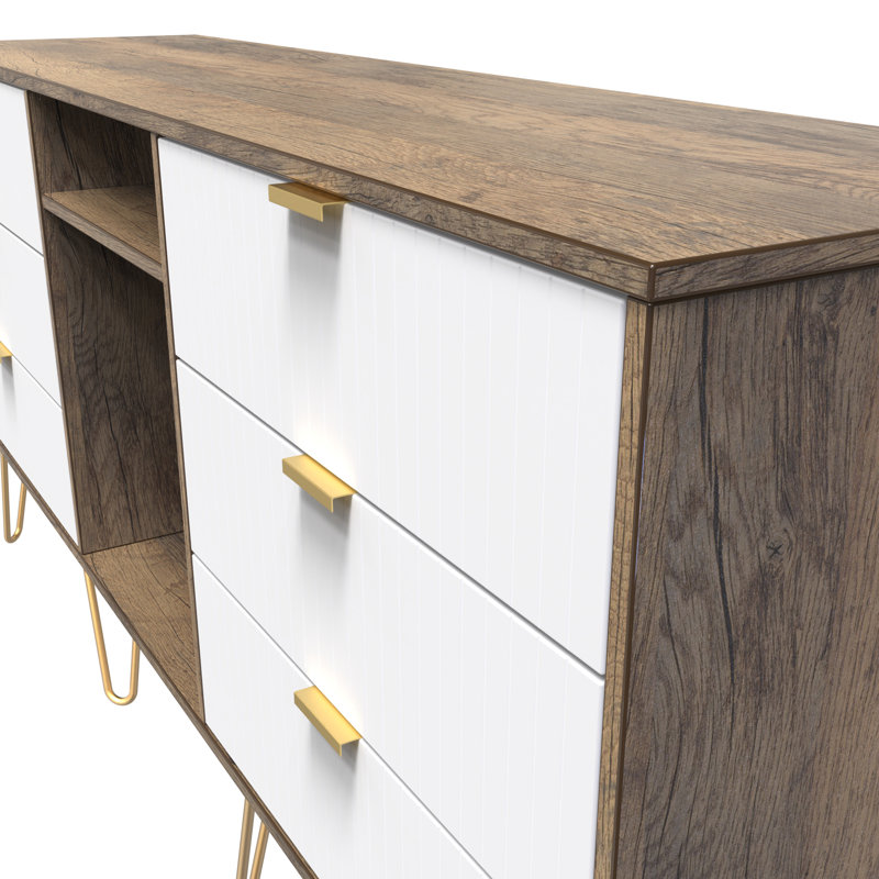 Alcalde 152cm Sideboard, White/Vintage Oak