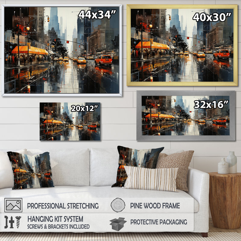 Cityscape Collage II sur toile, Toile tendue, H 34 po x l 44 po x P 1,5 po