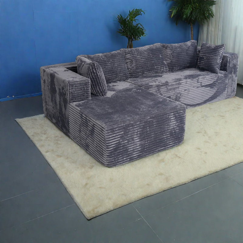 Canapé modulaire en velours côtelé 100 pouces