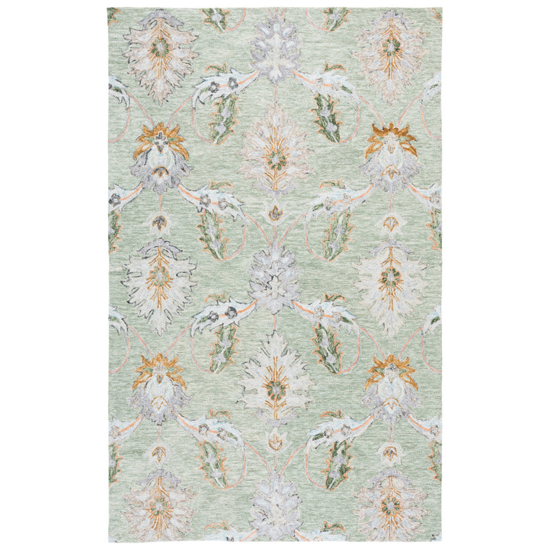 Tapis d'intérieur en laine touffeté à la main Jardin, Rectangle 9 pi 0 po x 12 pi 0 po