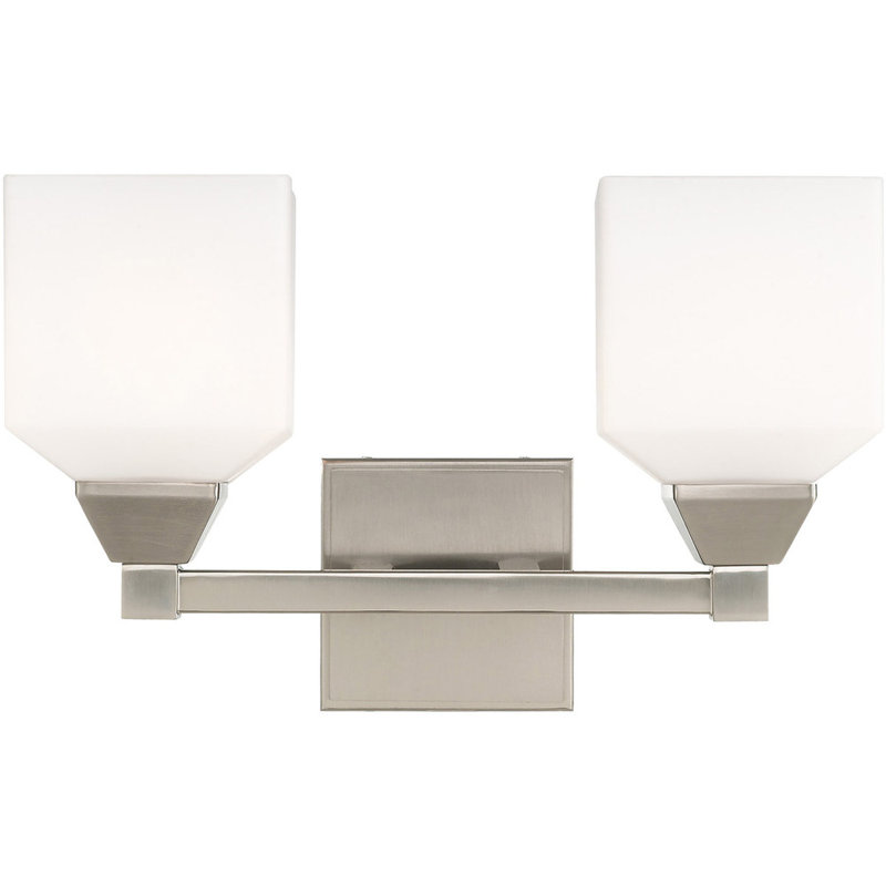 Éclairage pour meuble-lavabo à 2 lumières Bladyn, Nickel brossé