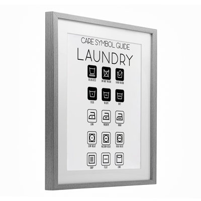 «Laundry Care Symbole Guide», impression encadrée sous verre, conception par SD Graphics Studio