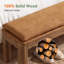 Banc rembourré en bois massif extra long de 70,87 po