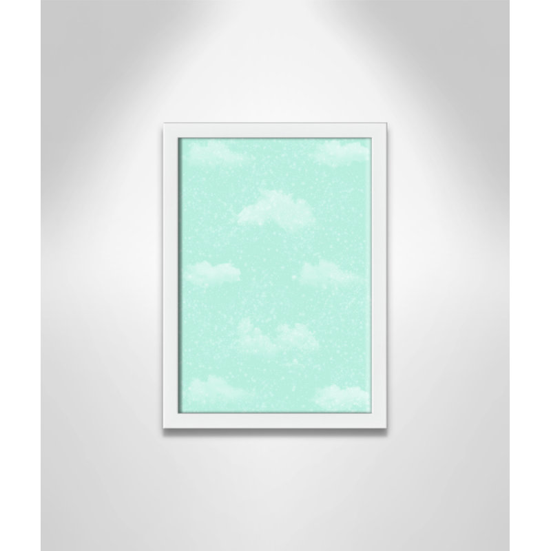 Unique Sparkle Clouds Art, 15" H x 11" W x 1.1875" D, White Box Framed