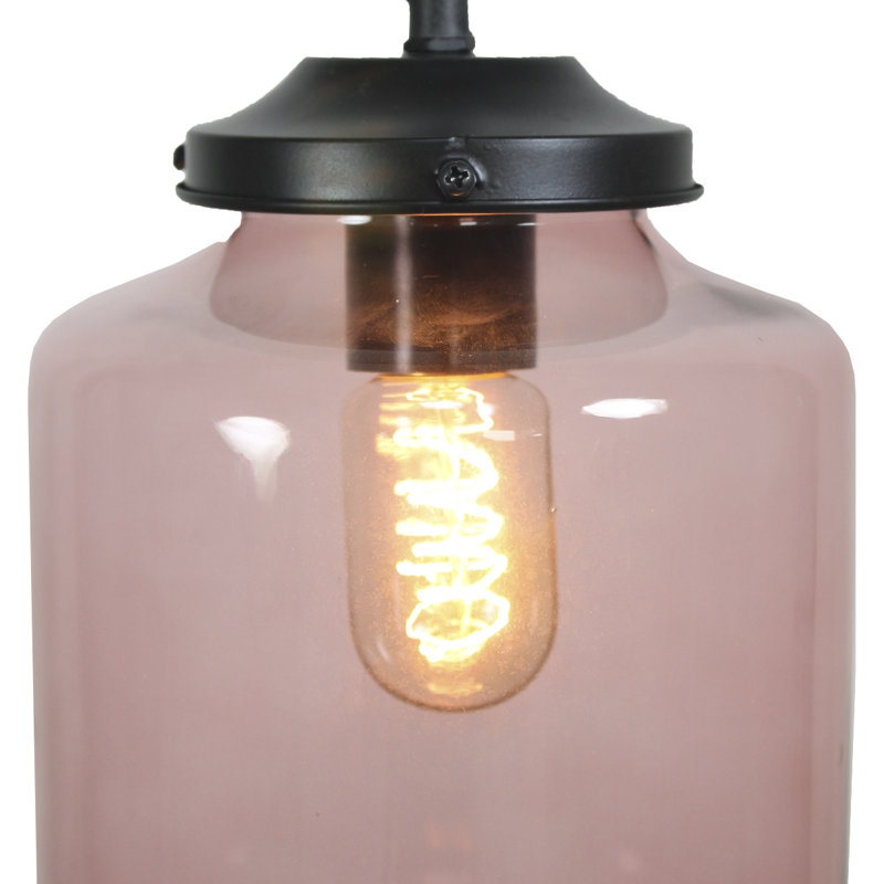Rudloff 1 - Light Black Cylinder Pendant, Pink