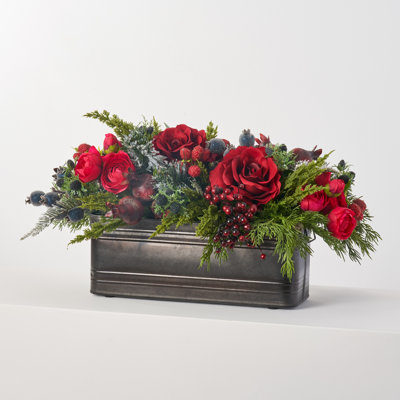 Arrangement floral de roses en pot
