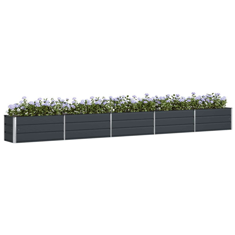 Planter Galvanised Steel, 45cm H x 480cm W x 50cm D, Anthracite