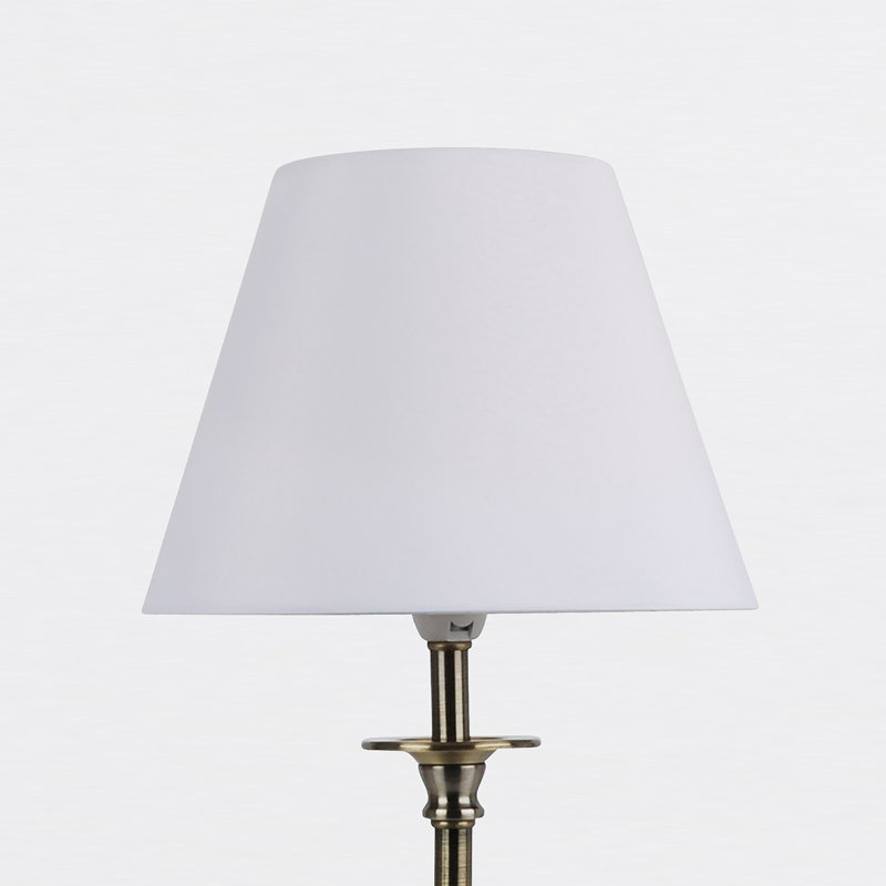 Avoca Lamp, Antique Brass, White