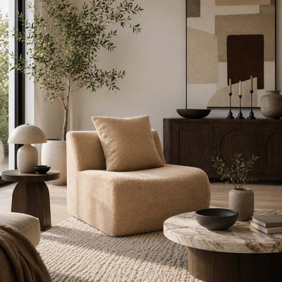 Canapé sans accoudoirs avec coussin Teddy - chameau