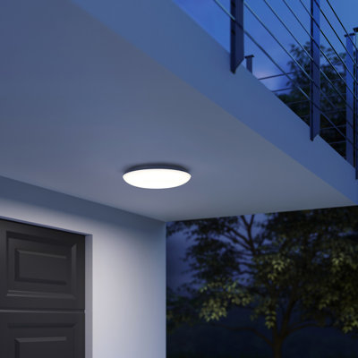 LED Outdoor Ceiling Light DL Vario Quattro S PIR Motion Sensor D 31 cm Softlight Adjustable