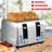 1,500-Watt Extra-Wide Stainless Steel 4-Slice Toaster