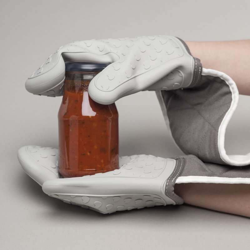 Silicone Double Oven Gloves, French Grey