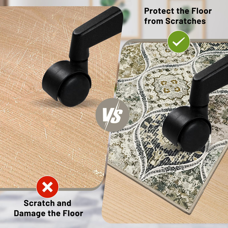 LeapYouth Extra Large Office Chair At For Carpets, 48'' X 60'' Clear Desk Floor At For Low