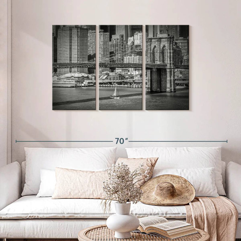 Lilie Sailing Through Brooklyn Bridge, 28" H x 45" W