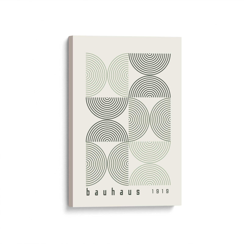Affiche de composition Bauhaus, H 36 po x l 24 po, Beige/vert, Toile tendue