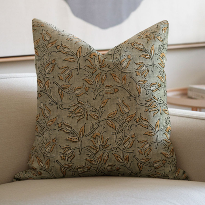 Housse de coussin Fabcline en lin pur, décor maison de campagne (Kamal Dutta), H 16 po x l 16 po, Carré