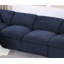 Canapé modulaire en polyester bleu foncé avec repose-pieds en tissu d'ameublement en forme de L de 142 pouces Amiyiah-36222735