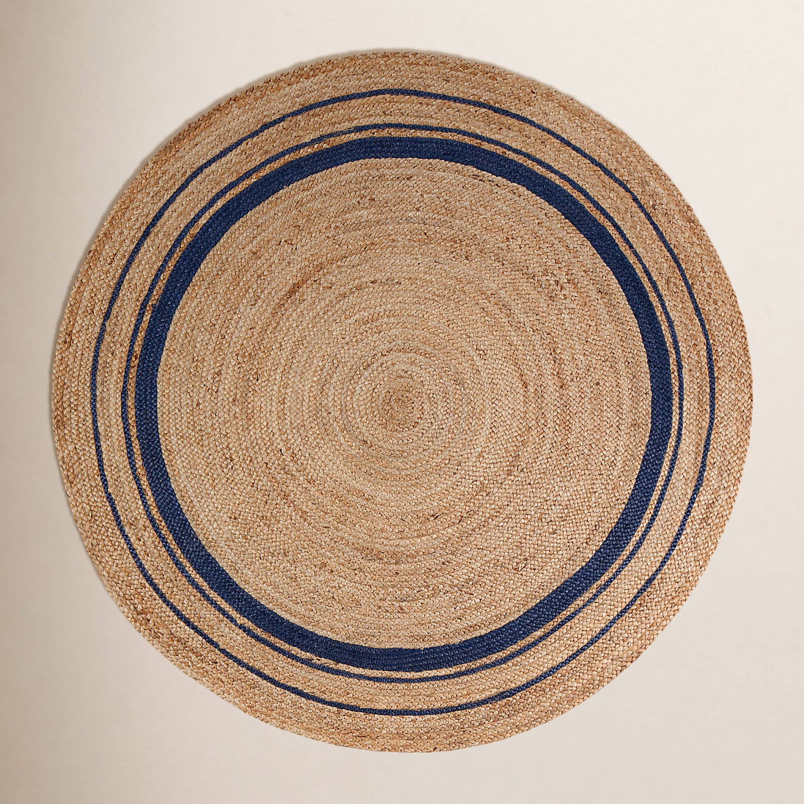 Hand-Braided Jute Rug, Round 6'