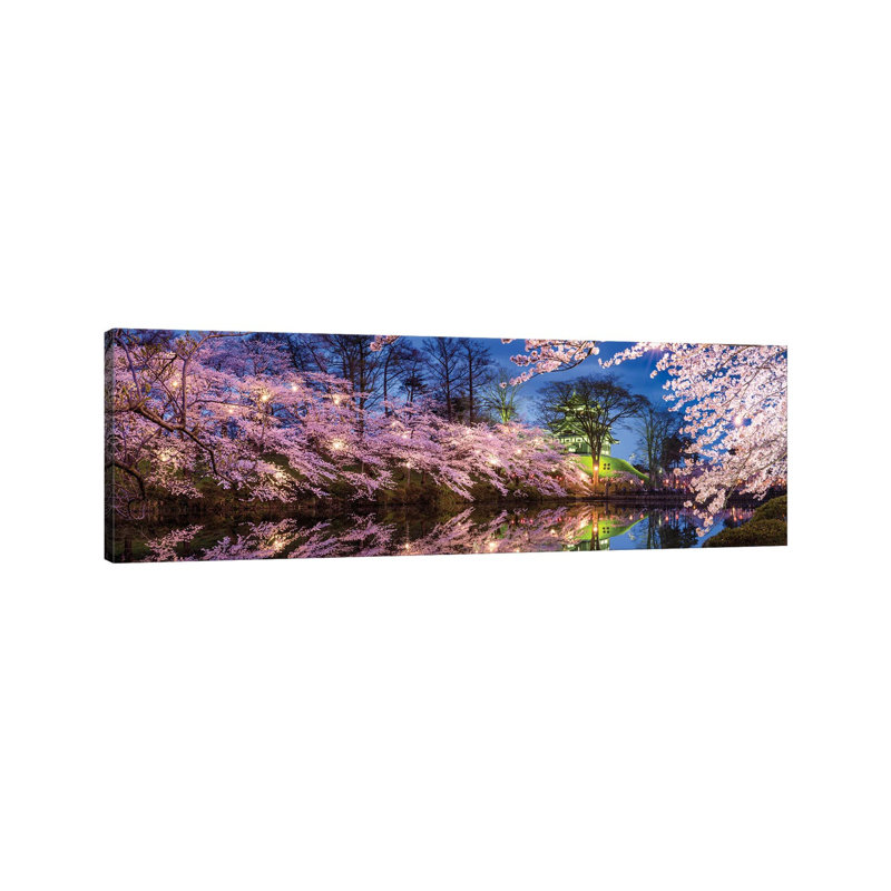 Cherry Blossom Festival At Takada Castle, Joetsu, Niigata Prefecture, Japan by Jan Becke - Wrapped Canvas Panoramic Print