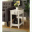 Table basse blanche avec 1 tiroir et tablette de rangement Bertie, pieds en bois massif, assemblage facile