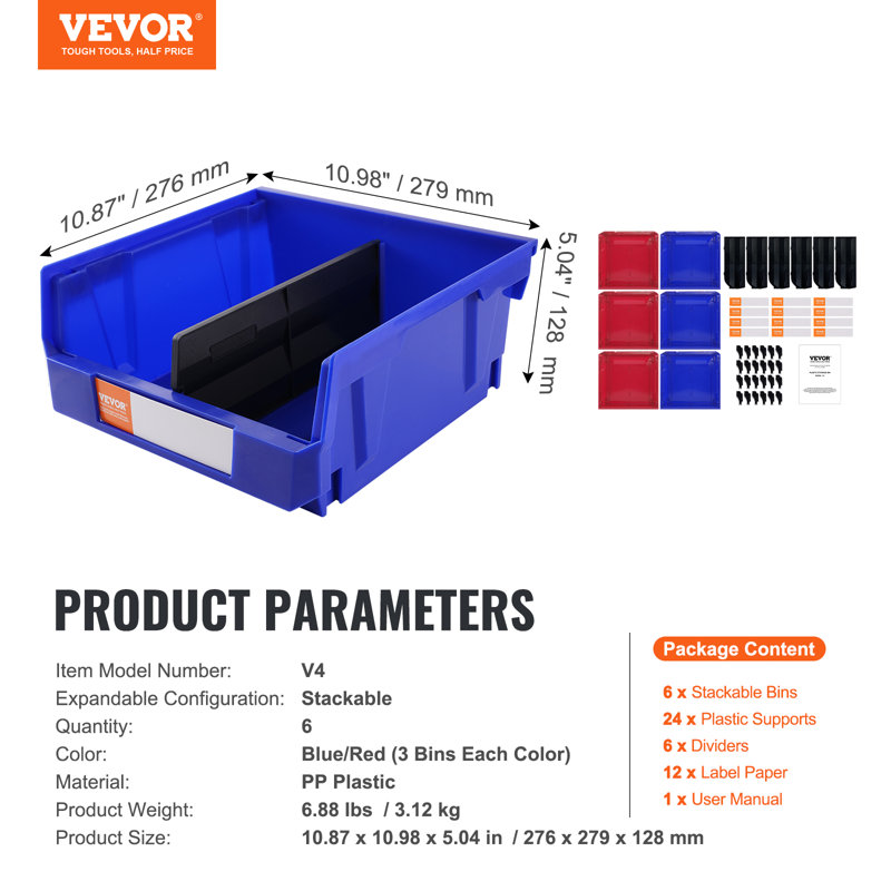 Ensemble de bacs de rangement en plastique