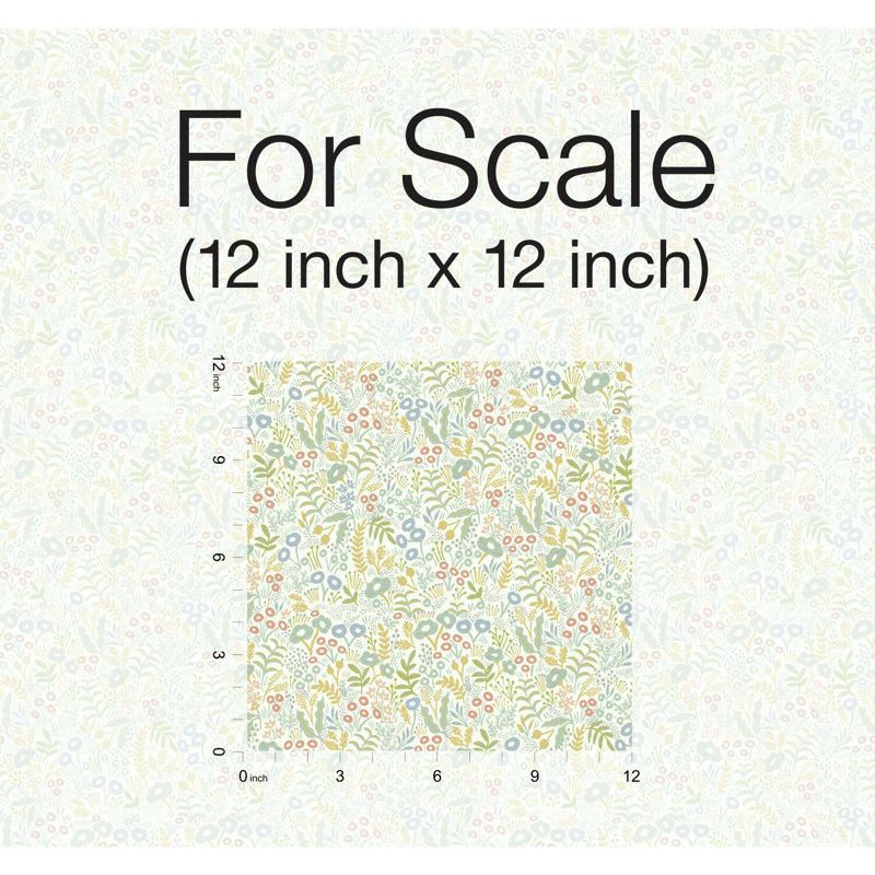 Papier peint tapisserie 27 pi x 27 po Rifle Paper Co., Moutarde pâle
