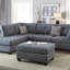 3 pièces Canapé modulaire gris et gris