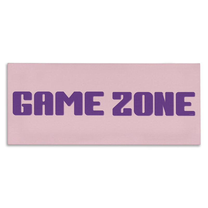 Toile mauve et rose Game Zone, design par Yass Naffas Designs, H 17 po x l 40 po