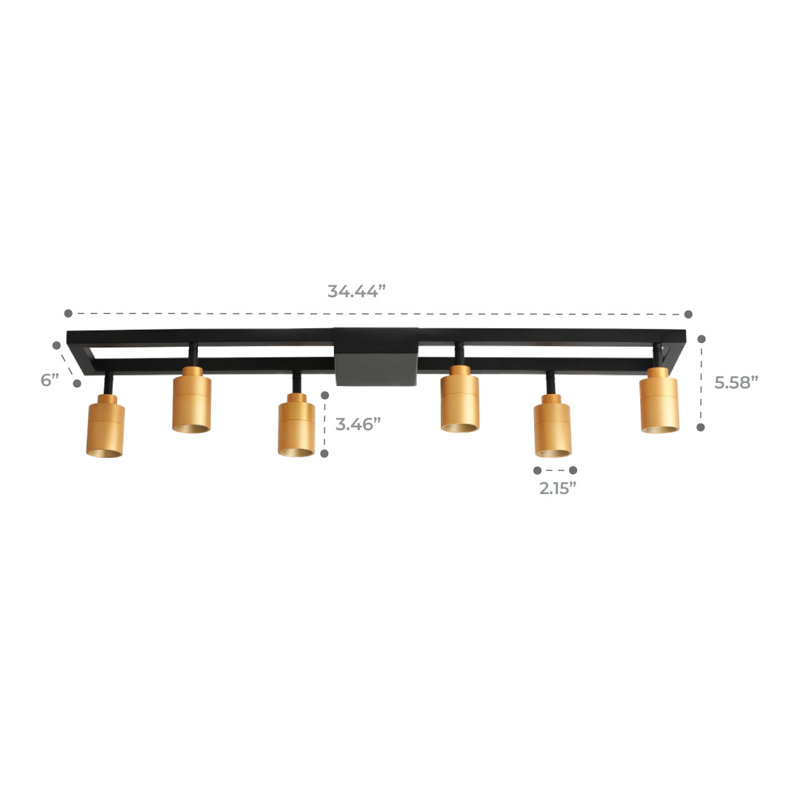 Vidalite 35" 6 - Light LED Integrated, Square Tracklight Kit, Black/Gold