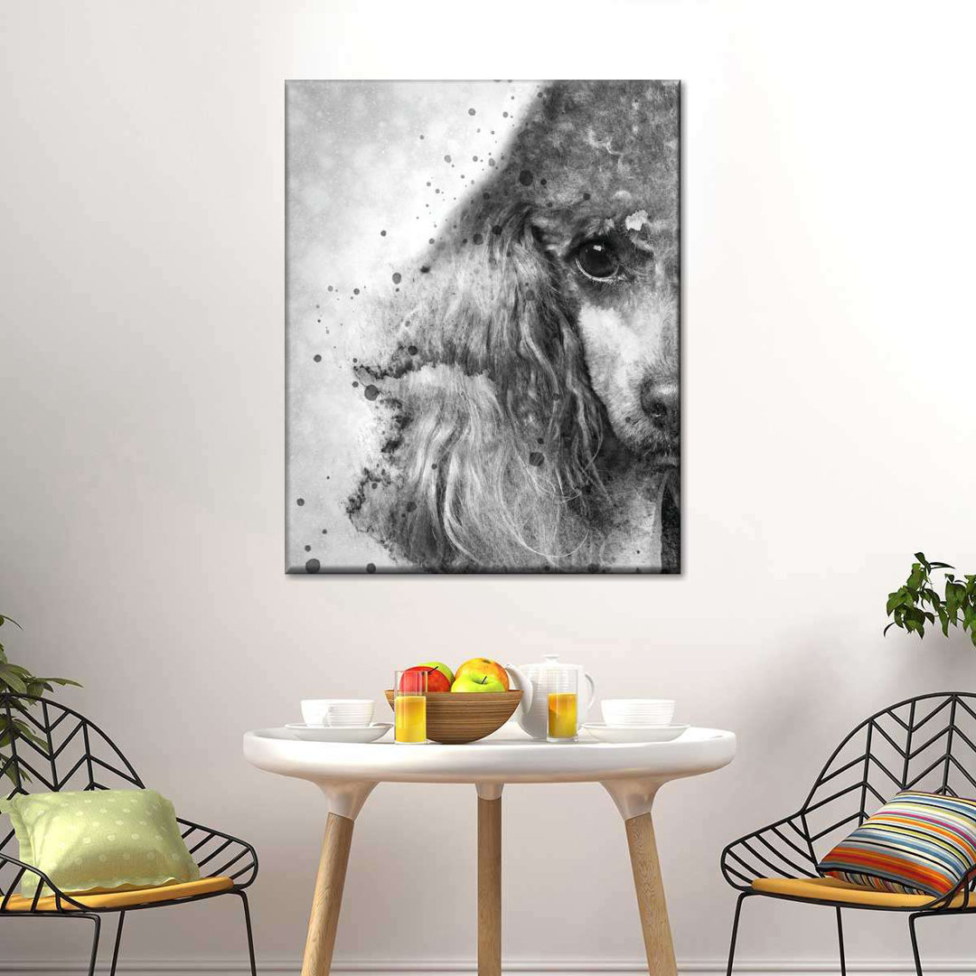 " Poodle Face Black And White " by BlackBlood Arts Winston Porter