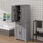Armoire de rangement pour salle de bain avec portes et tiroir offrant un grand espace de rangement-868239371