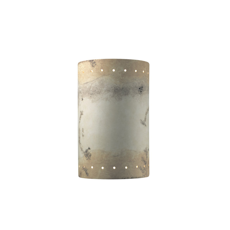 Henry Street Ceramic Flush Mounted Sconce, Greco Travertine