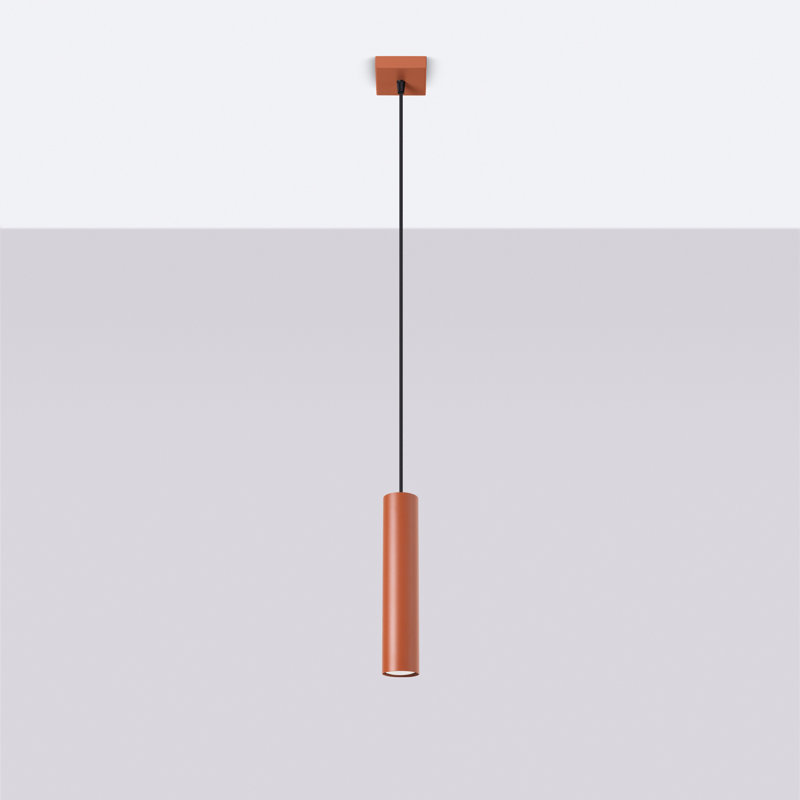 Bergmundur 1 - Light Stainless Steel Pendant, Red